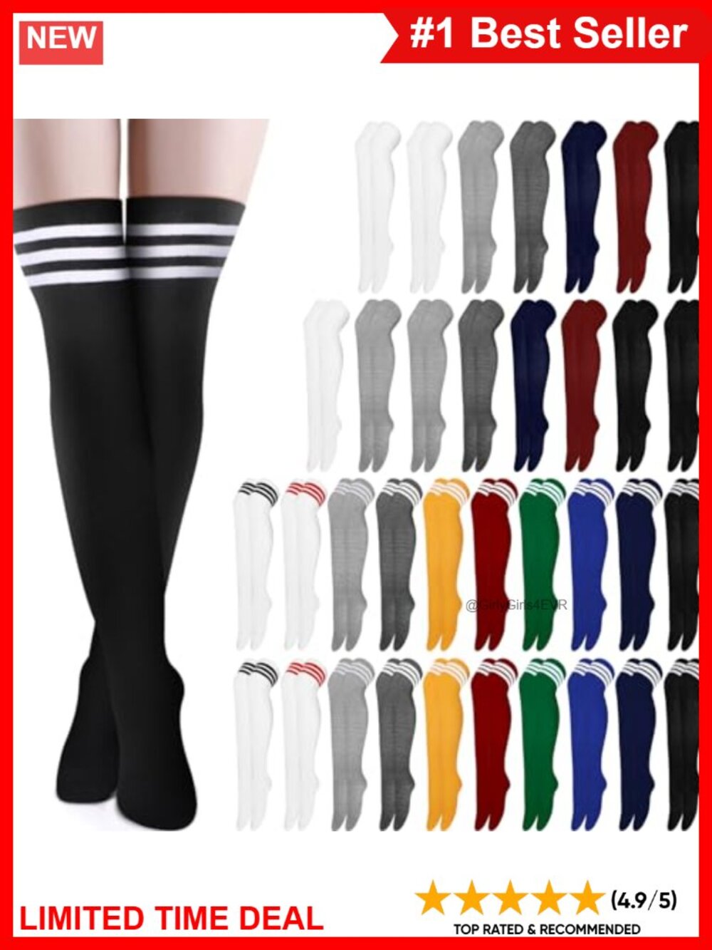 Over Knee Thigh High Socks for Women - Soft Stretchy Leg Warmers, Daily Wear